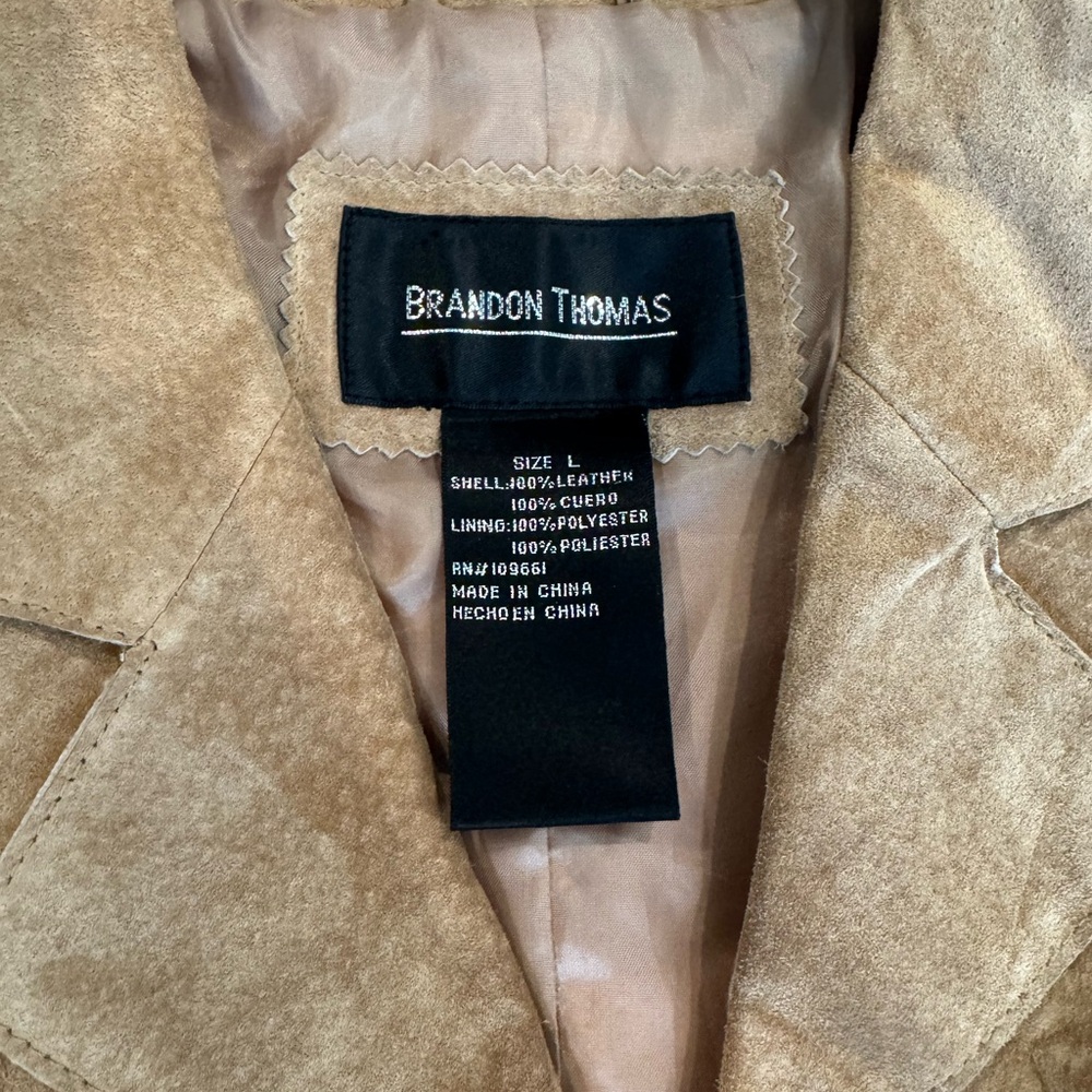 Brandon Thomas Light Brown Suede Blazer - Picture 5 of 7